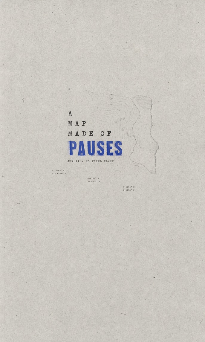 Pause Map minimal paper-texture poster