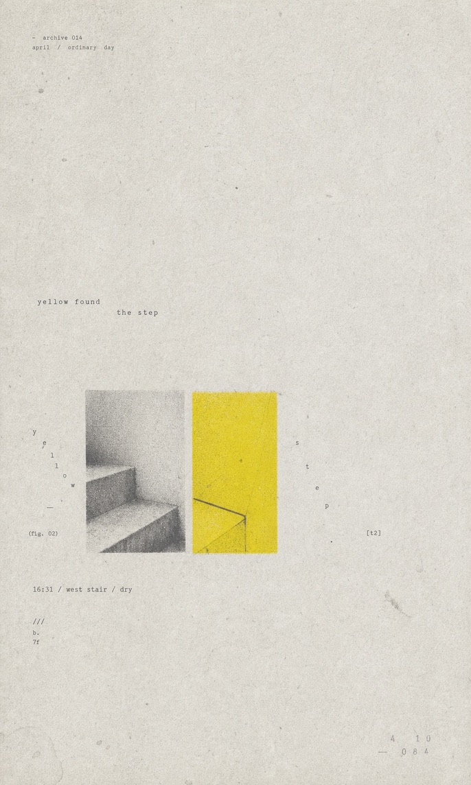 Yellow Step minimal paper-texture poster